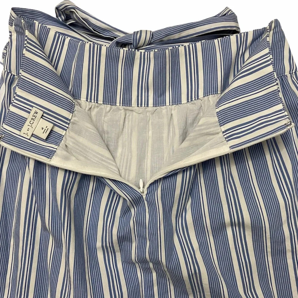 J. Crew striped bow midi skirt